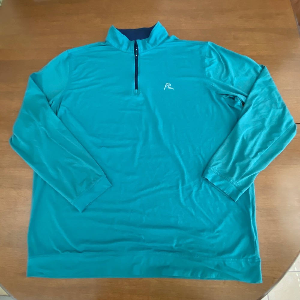 Rhoback Mens XXL Teal Green Performance Quarter Zip Pullover MQZP0001-0000-Z0005